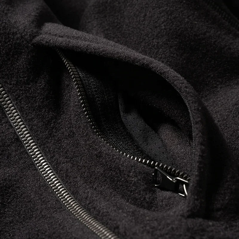 Polar Fleece Jacket Men Full Zip Jacket Outdoor Warm Casual Coat