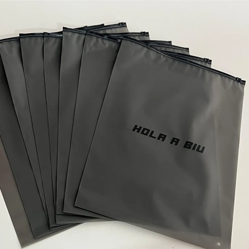 Custom Plastic T Shirt Bags Clothes Frosted Biodegradable Zip Lock Plastic Bag Packaging And Printing With Logo