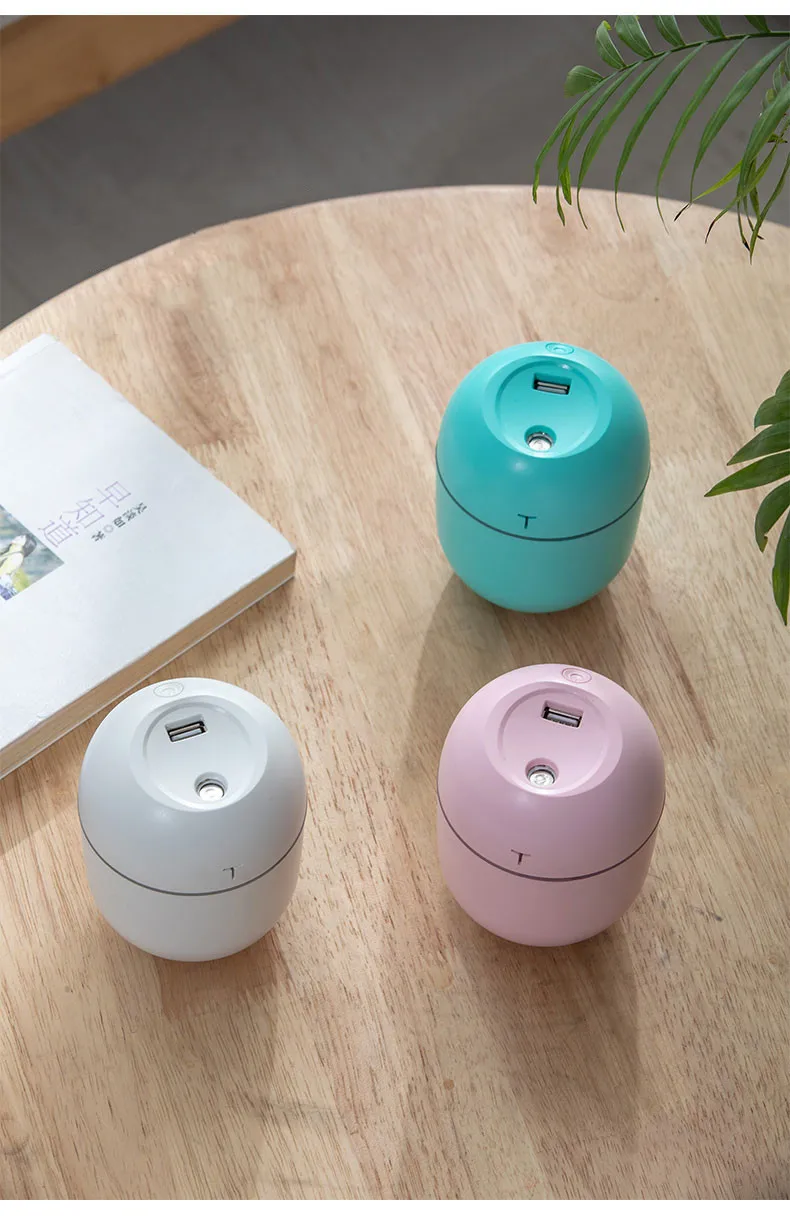 220ML Mini Air Humidifier Ultrasonic USB Essential Oil diffuser Aromatherapy anionic mist maker with LED night light