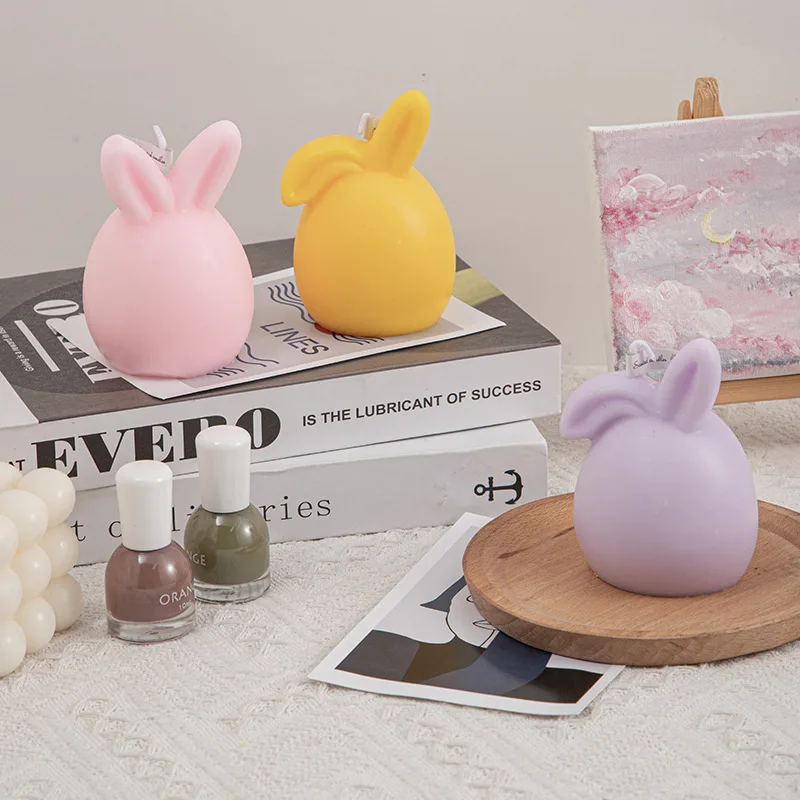 Wholesale Custom Private Label Easter Round Egg Rabbits Scented Candles
