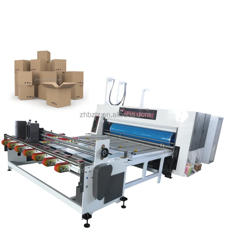ZHENHUA-YSF-C New Year Best Quality Semi Automatic Chain Feeding Paperboard Printer Slotter Die Cutter Machine
