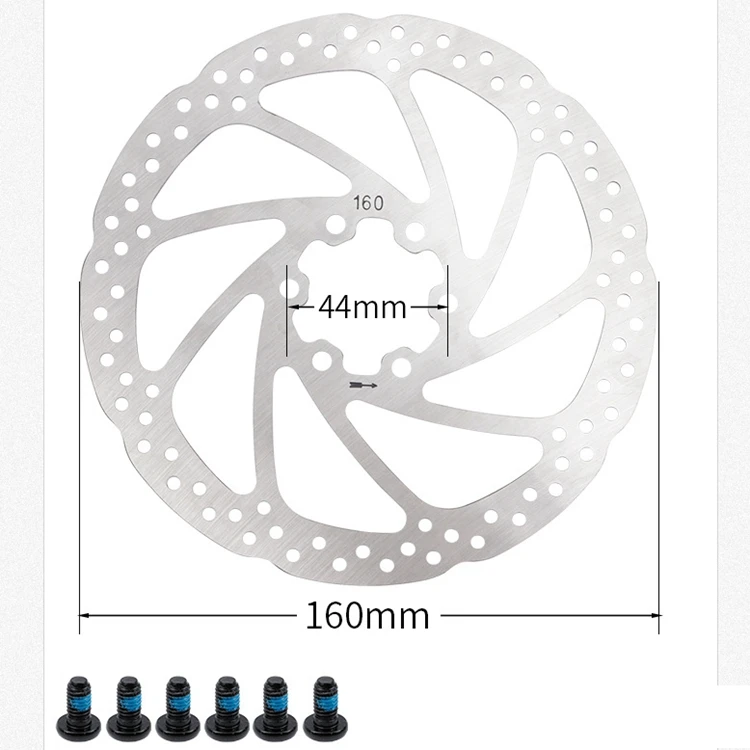 Mountain Bike Disc Brake  160mm Stainless Steel Bicycle Floating Brake Disc Rotor Six Nail Disc Bike Parts