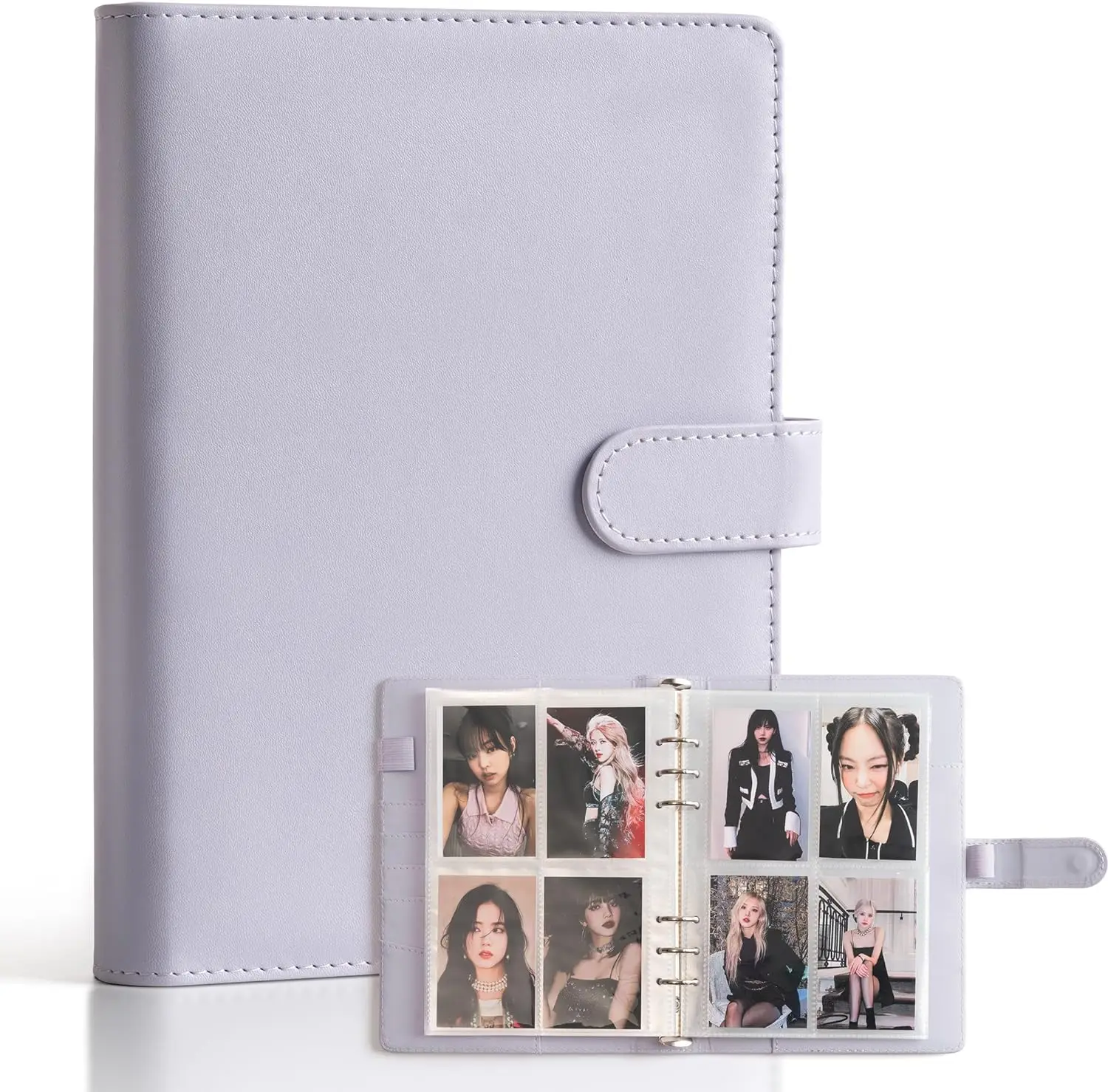 Kpop Album Photocard Binder Cute A5 Binder 6 Ring Photocard Holder Cute PU Leather Card Binders for K-pop Photocards