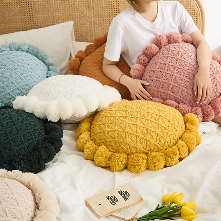 Hot Selling Latest Design Pure Color Pillow Custom Kawaii Flowers Plush Pillow Sunflower