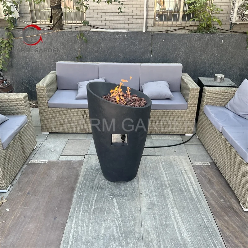 Customized Fiberglass Concrete Patio Heaters  Outdoor Durable Fire Pit Column
