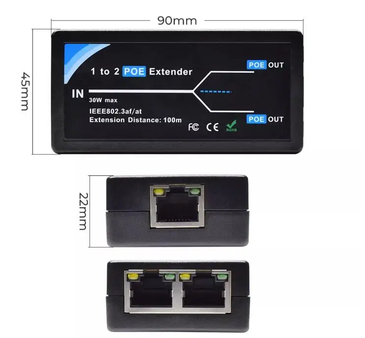 Внешний cpe 2 портный POE удлинитель для головок 10/100 Мбит/с 1 0 Гбит/с IEEE 802.3af Стандартный вход/выход IP камера продлить 100 метров диапазон