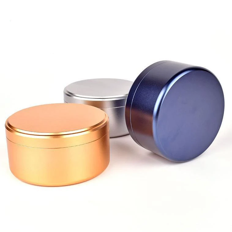 Free Sample 80ml 100ml 120ml 30g 50g 80g 100g Custom Screw Top Cosmetic Aluminium Tin Candle Jar Luxury Metal Jars Lid