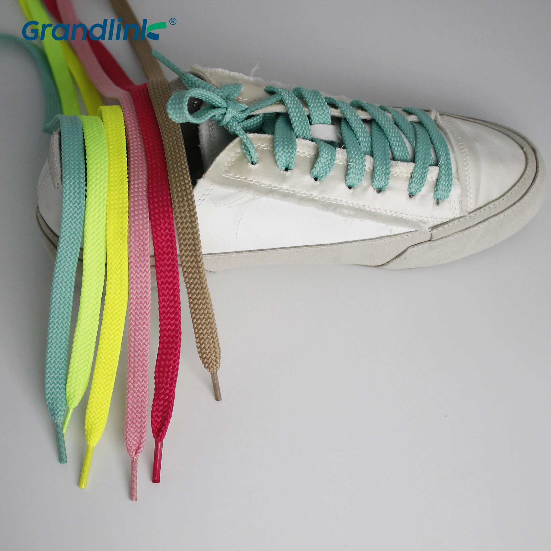 Hot Selling Polyester Weave Multicolor Flat Shoelace Custom Color Shoestring Shoe Strings for Sneaker