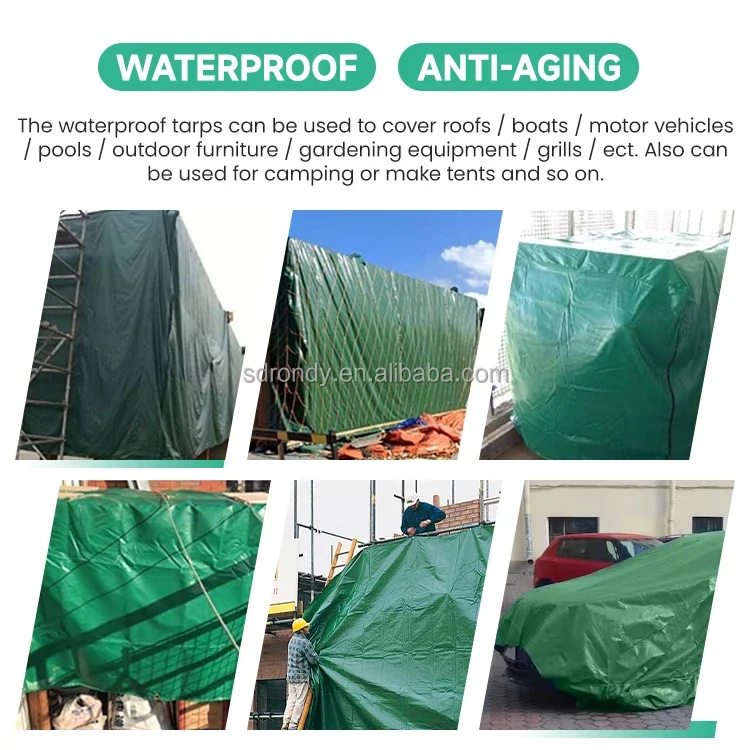 Waterproof Heavy Duty Tarp 15 x 20 5 Mil Thick PE Tarp Army Green Camping Outdoor Garden Wooden Cover Tarpaulin Tearresistant