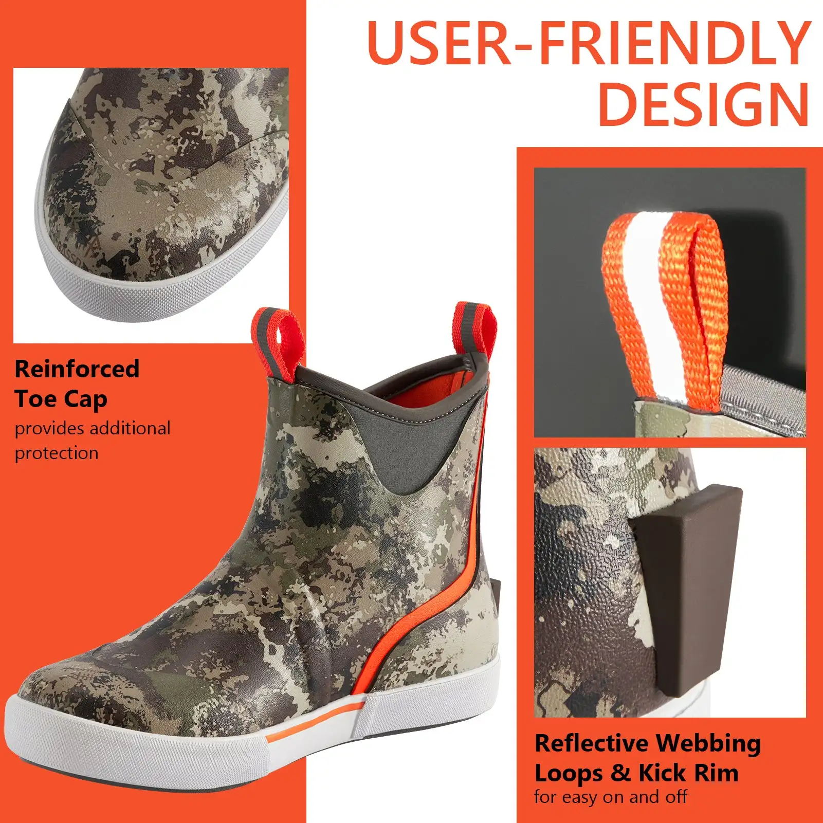 2024 Fashion Waterproof Ankle Wellies Neoprene Molded Gumboots Chelsea Rain Boots Rubber Shoes