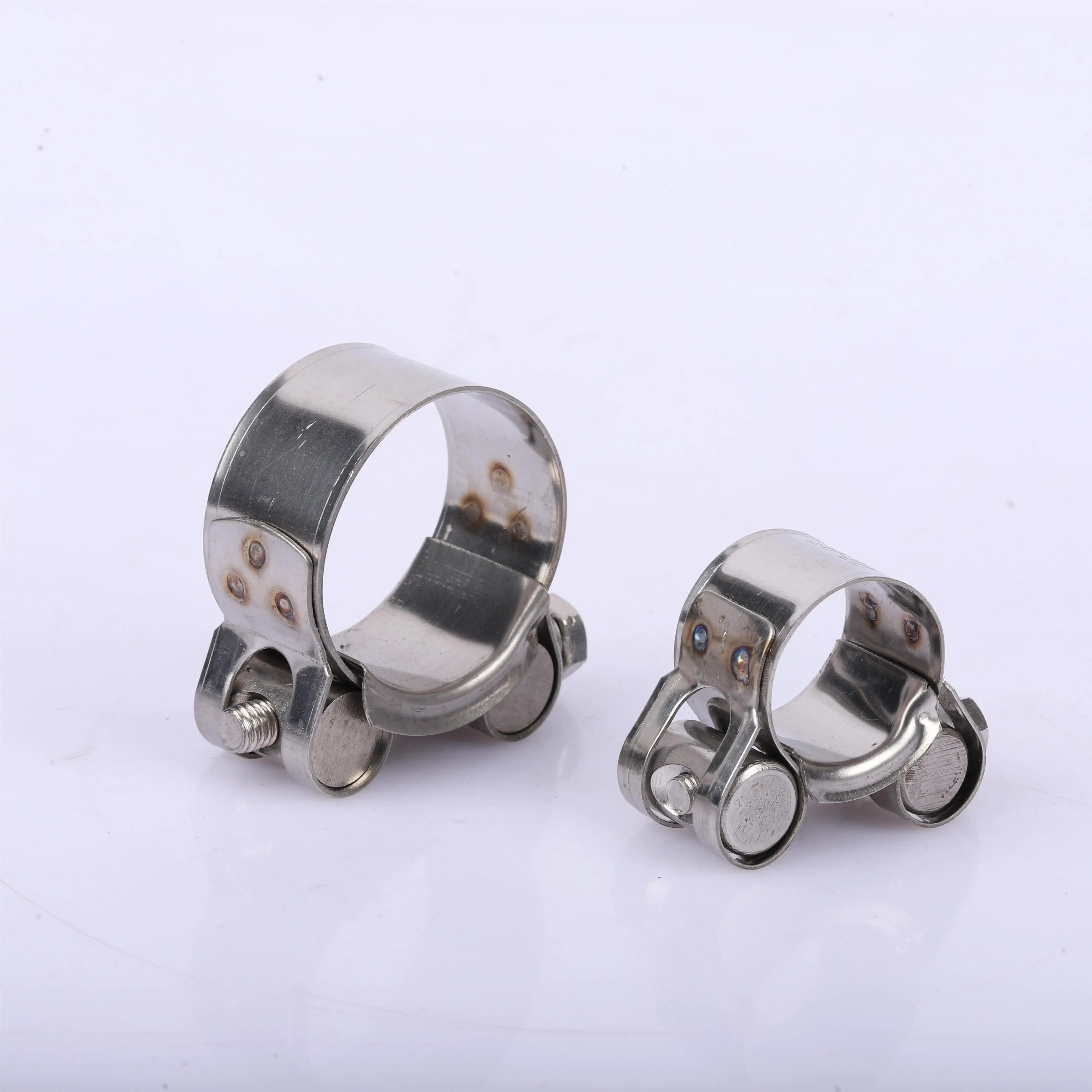 Stainless Steel 201 304 316 adjustable heavy duty strong hose clamp bolt clamps throat hoop robust pipe clamp