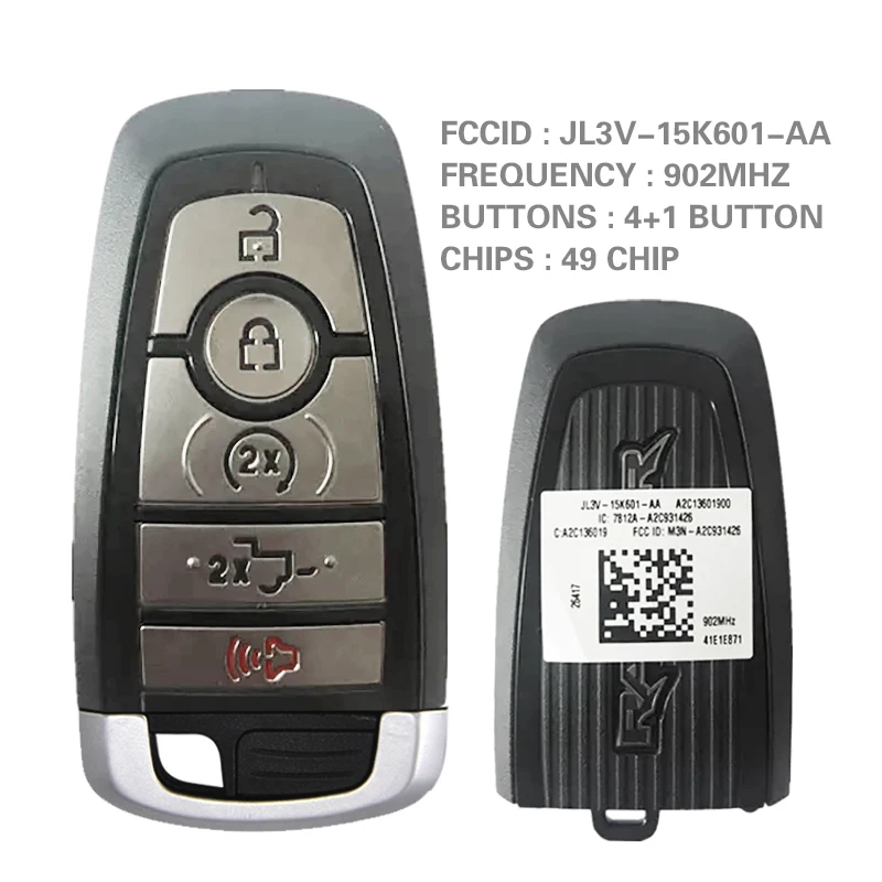 CN018076 Оригинал 5 кнопки смарт-ключ для 2017-2018 F-ord F150 Raptor дистанционный ключ дистанционный брелок 49 чип 902 МГц M3N-A2C931426 JL3V-15K601AA