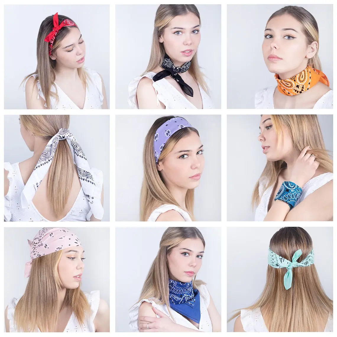 Hengli Factory Head wear Hair Bands Scarf Neck Wrist Wrap Band Head Tie Sale Stylish Face Cover Outdoor Square Paisley Bandana