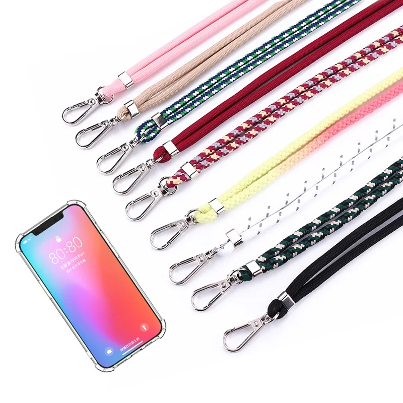 Hair custom polyester Round Neck Lanyard high quality metal accessories adjustable length gift work brand mobile phone lanyard