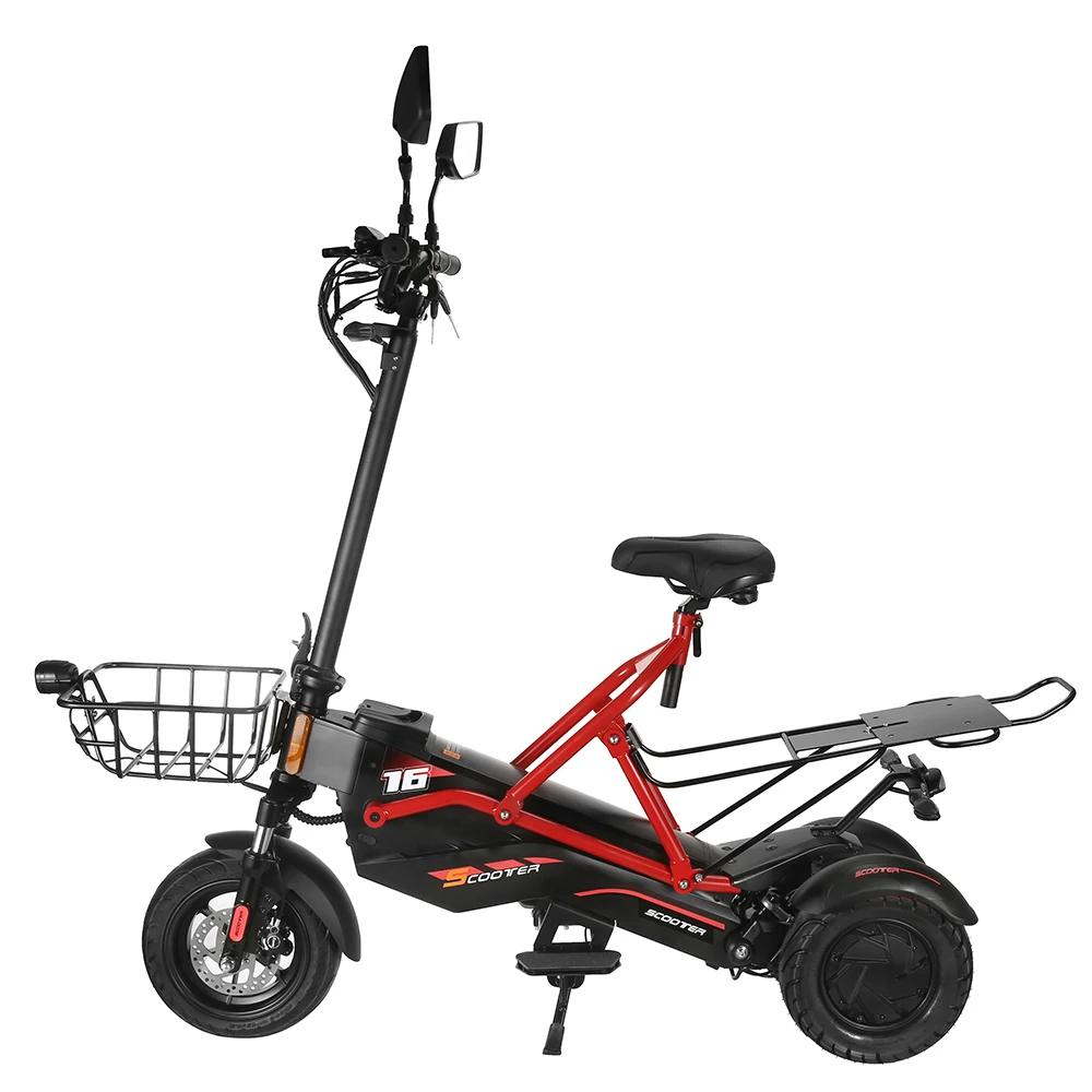 Folding Smart  cargo electric scooter 1600w three wheel motorcycle Portable Ultra Light Mobility Scooter  With Seat For adult