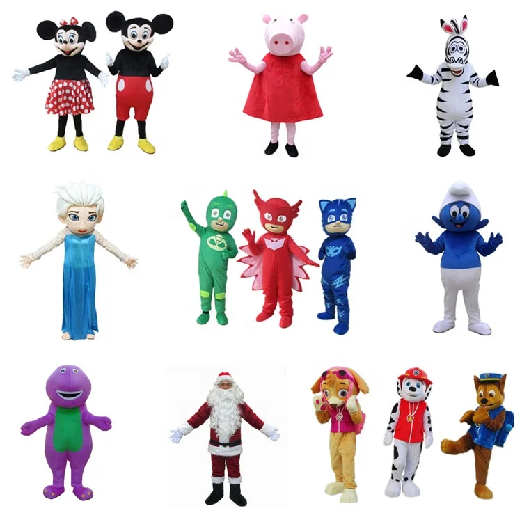 
Factory adult cartoon custom made cosplay plush animal mascot costumes 