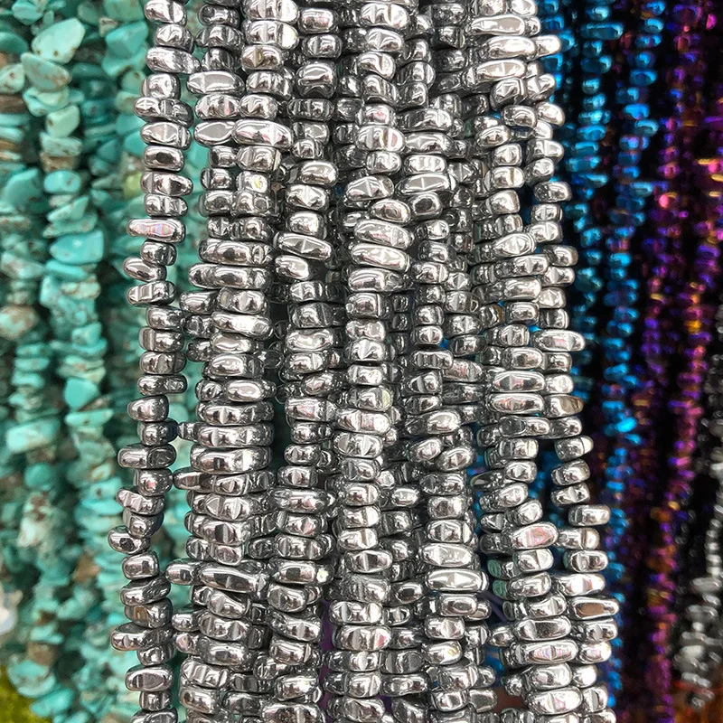 AAA+ Rhodium Hematite Bead Natural Irregular Geometric Stone Beads For Jewelry Making Bracelets Necklace