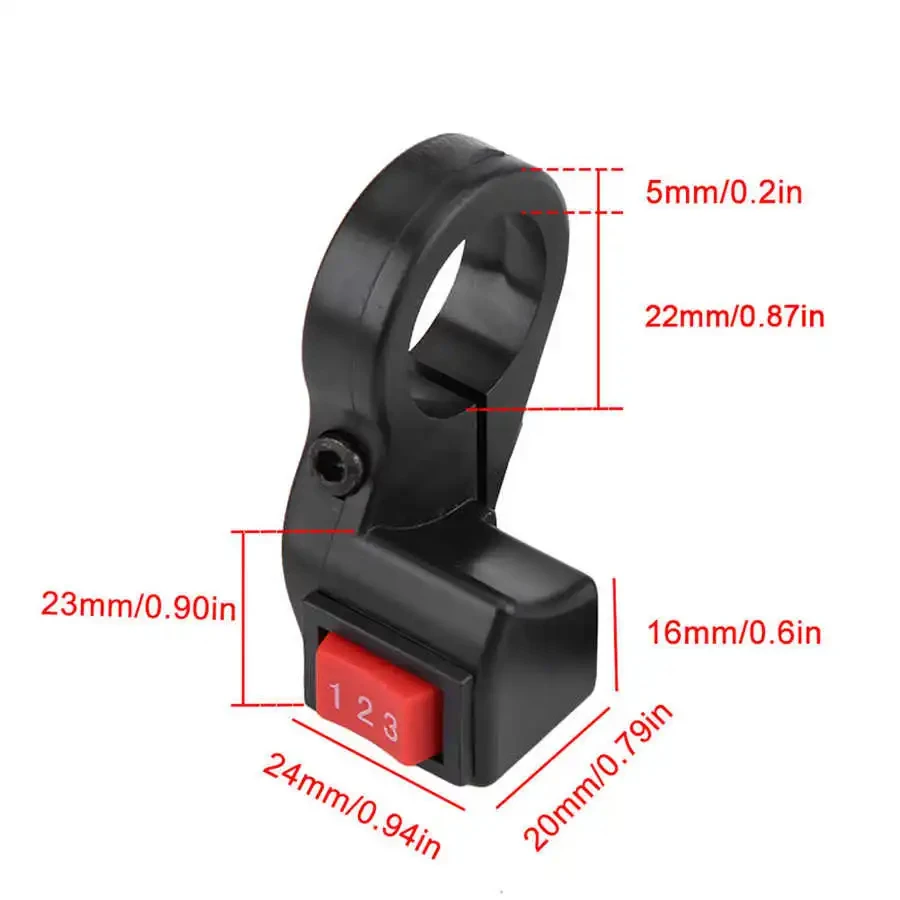 22mm 7/8in Electric 3 Speed Module Handlebar Switch Shift for Motorcycle Scooter Motorcycle Switch