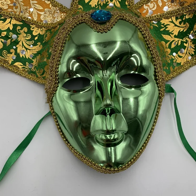 Fashion vintage mask of coloured drawing pattern Venice mask full face