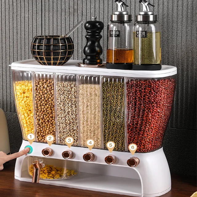 Xingyou Automatic 10kg kitchen multifunction food Sealed Moisture-proof Insect-proof Rice Bucket cereals multi grain dispenser