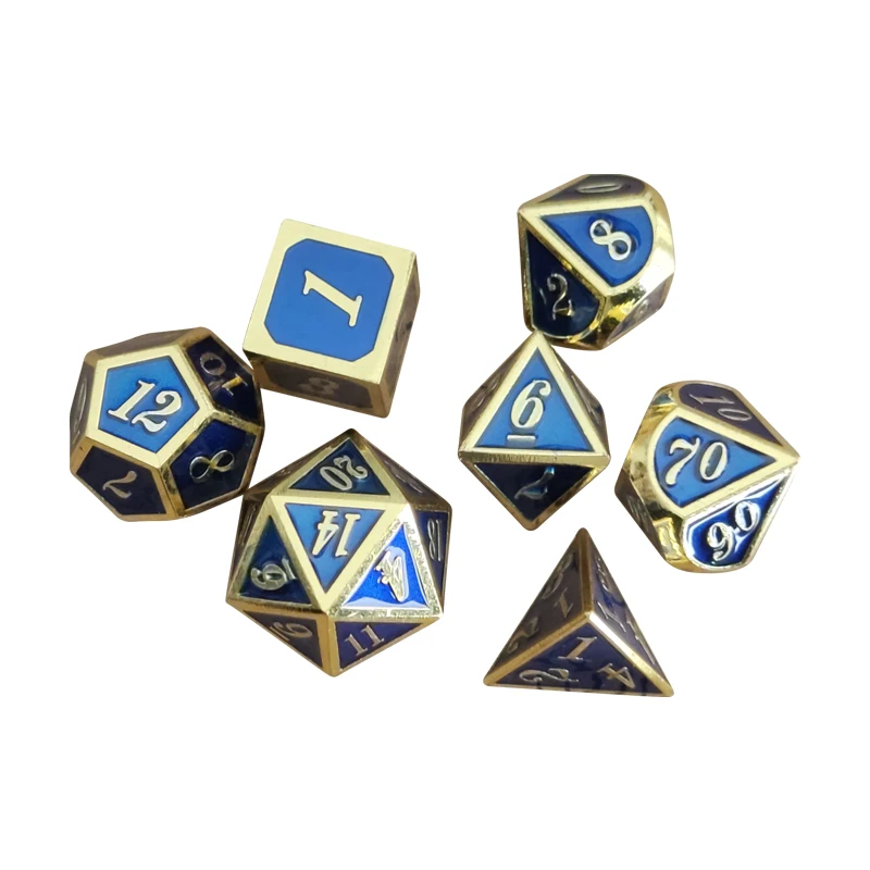 Factory Custom Polyhedral Metal Dice Combination Polyhedron 7pcs Set For Role-playing Board and Card Games High Quality gifts
