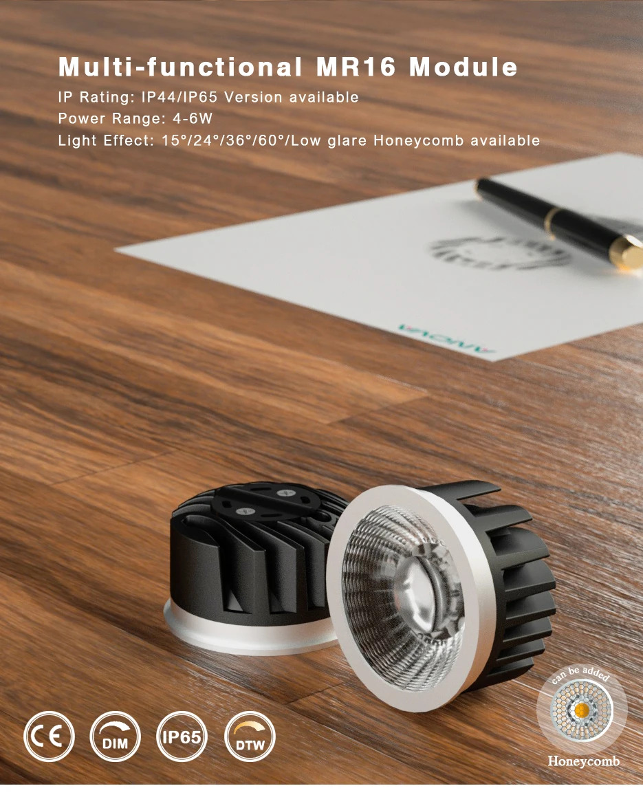 Mini cob led mr16 dim to warm module led module downlight 30mm with lens