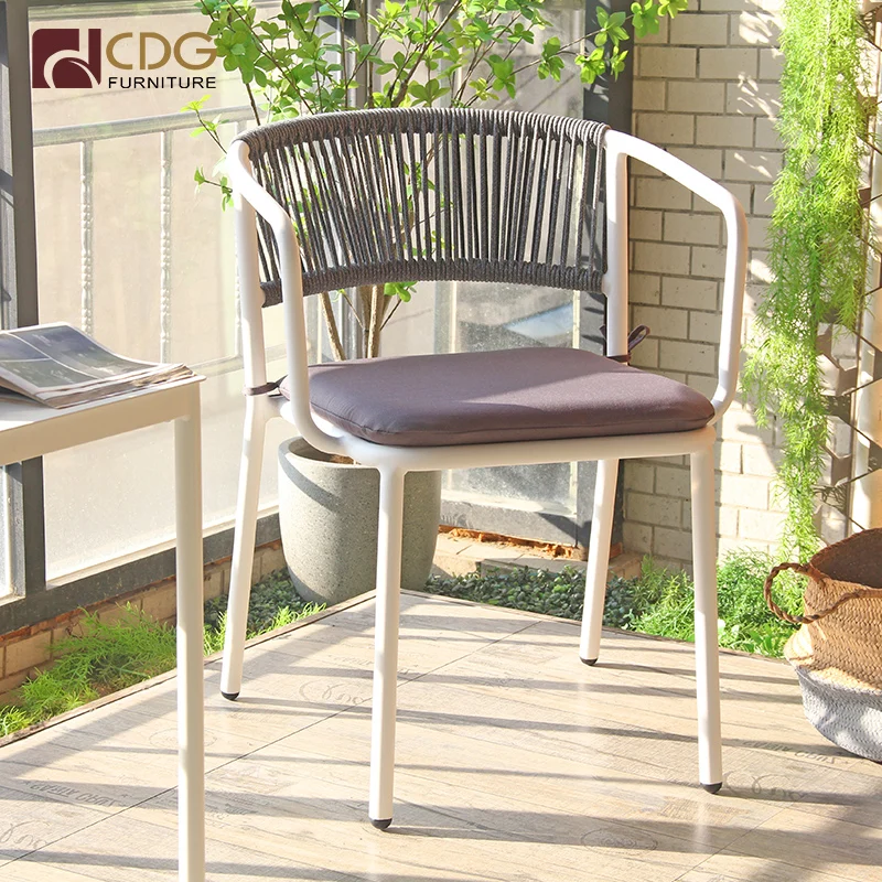 Waterproof Patio Dining Chair With Cushion Rattan Wicker Chair Outdoor Garden Furniture