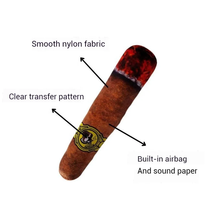 Hot selling pet chew toy with simulated cigar shape, teasing dog, interactive paper sound making toy