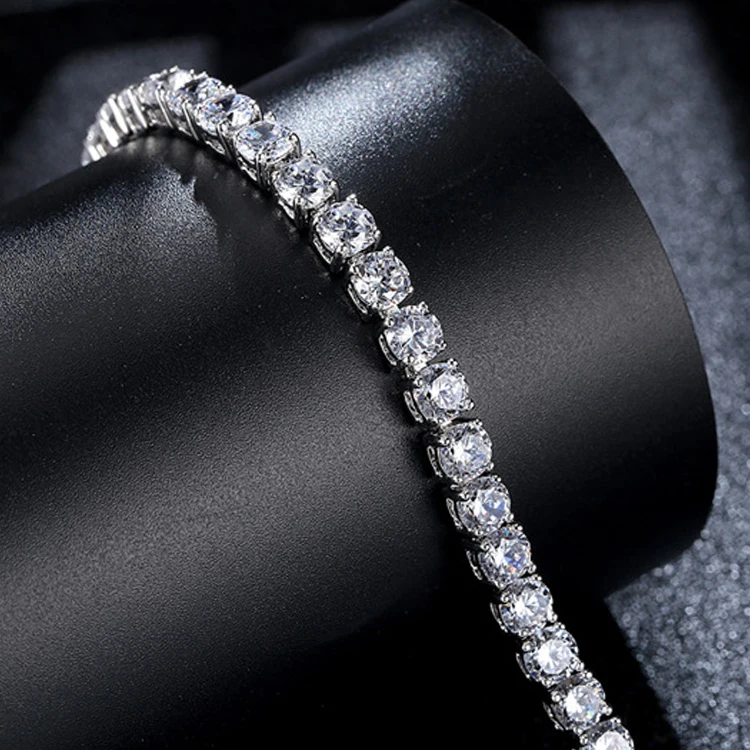 
Wholesale Silver Cubic Zirconia Bracelet Zircon Diamond Tennis Bracelet For Wedding Gift 