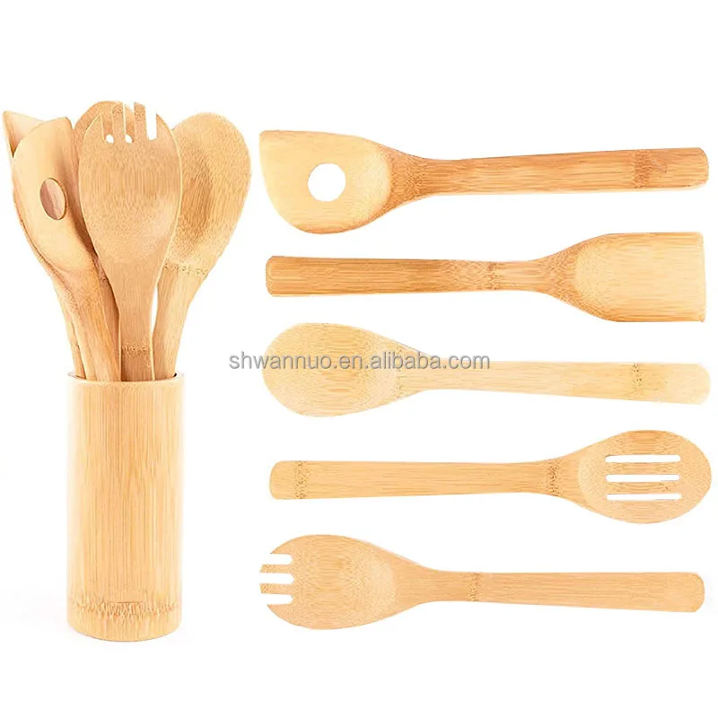 Wanuocraft новый модный милый дизайн бамбуковые кухонные наборы Бамбуковая посуда для семейного использования
