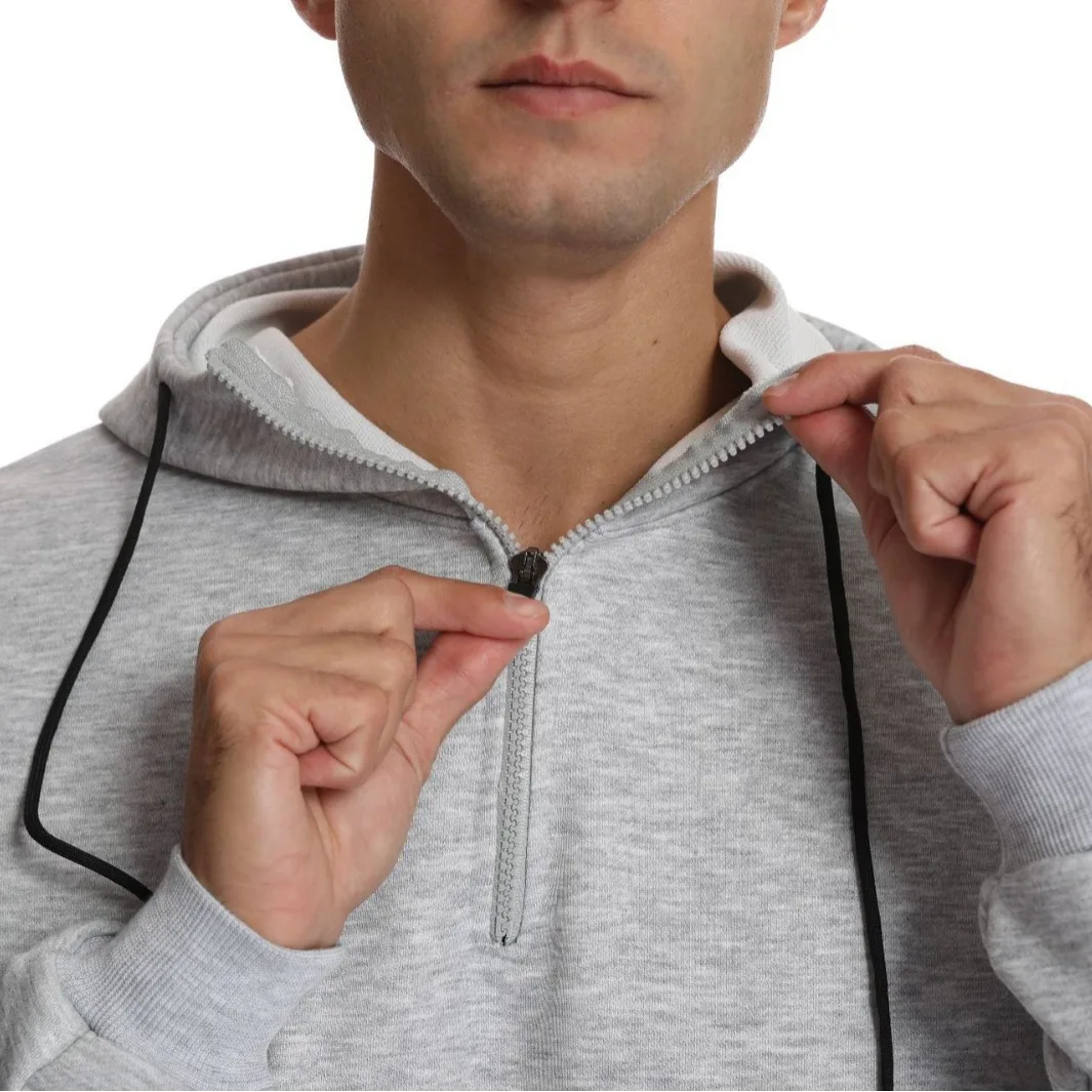 Custom Half Zipper Pullover Hoodie Sweatshirt Tapered Sweat Jogger Pants Set Polyester Solid Tracksuit training jogging wear