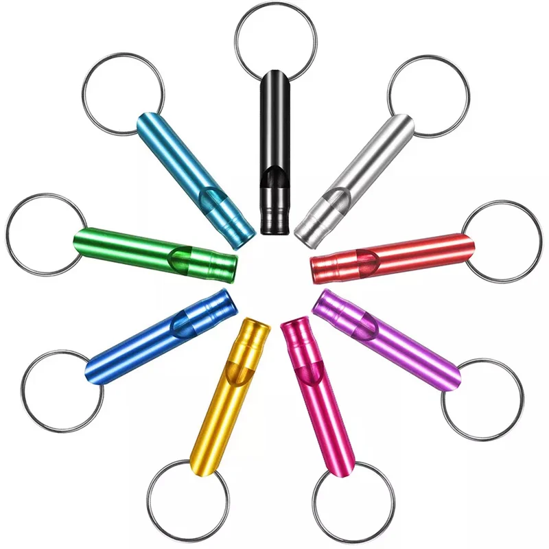 Loud Whistle Self Defense Keychain Camping Sports Emergency Window Breaker Seat Belt Cutter Aluminium Whistles Keychain