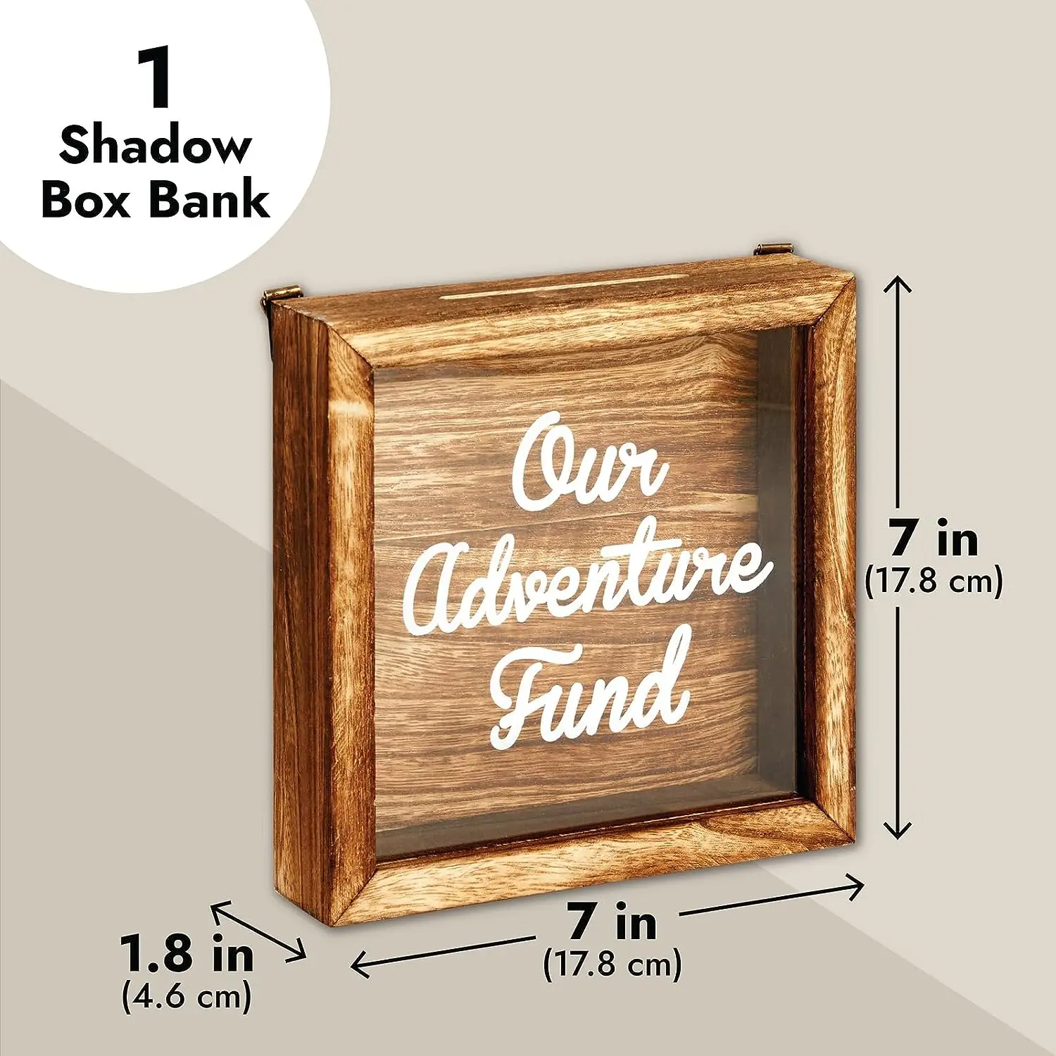 Home Decorative Wedding Honeymoon Adventure Fund Wooden Vacation Shadow Box Wood Saving Piggy Bank Money Bank
