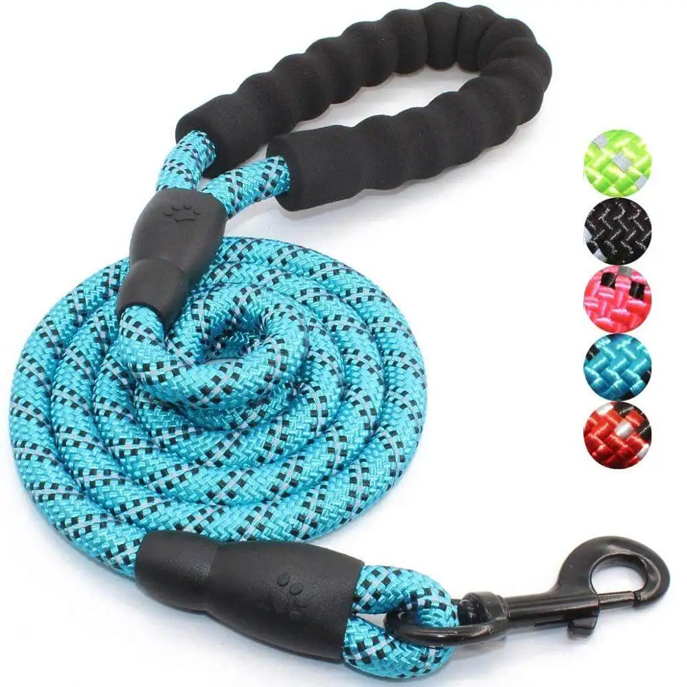 Amazon Hot Selling Custom Reflective Heavy Duty Tactical Nylon Dog Training Rope Braided Dog Leash
