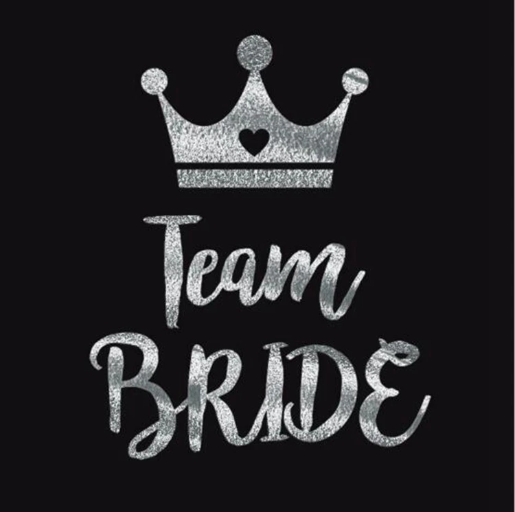 Wedding party silver letters tattoo sticker hen party team bride tattoo sticker bachelor party team bride tattoo sticker