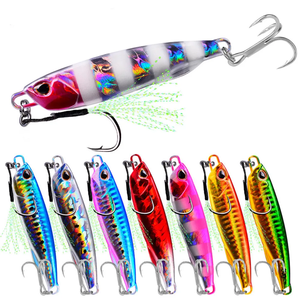 HOT seller High Quality 10g 15g 20g 30g 40g 50g 60g Sinking luminous metal lead slow pitch jigging fishing lure jig