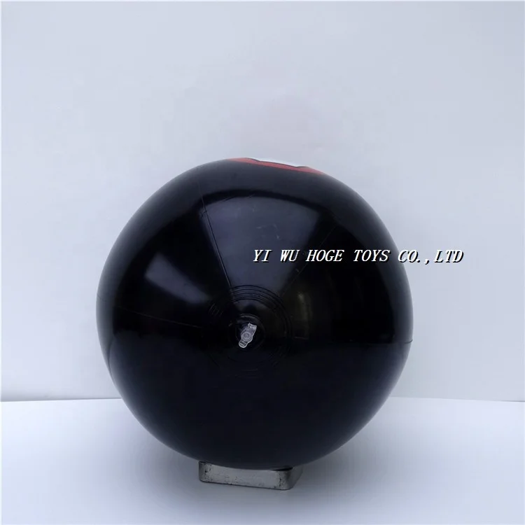 Customized printing logo small big size inflatable eco PVC black beach ball for kids
