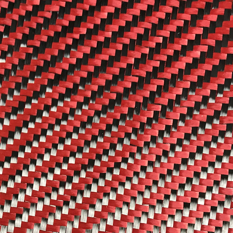 red carbon fiber fabric aramid carbon kevlar fiber fabric