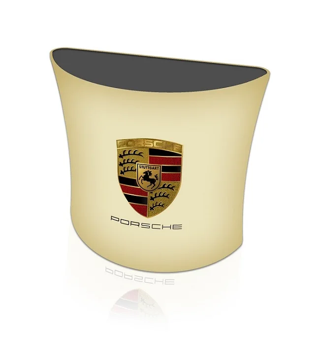 The advertising booth is lightweight,and can be folded and hydraulically popped out of the booth