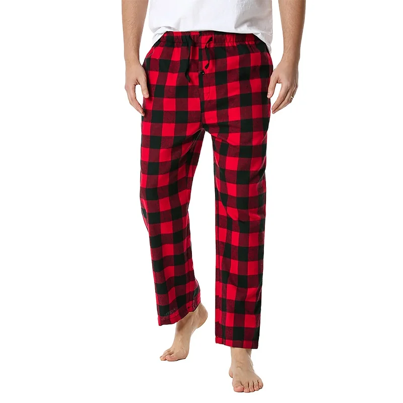 Ready to ship drop shipping fast delivery new style Micro Pj fleece flannel trousers Mens Plaid Pajama Pants with Pockets