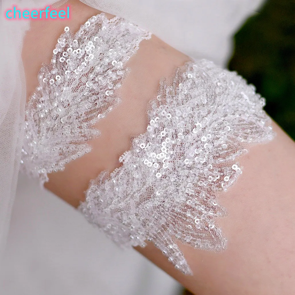 Cheerfeel красивое сексуальное кружевное свадебное платье для девочек; Эластичные блесток свадебные ногу и Рождество подвязки аппликация