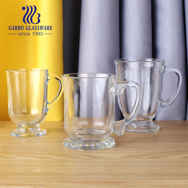 18oz Drinking Glass Mug Irish Coffee Latte Glass Cup with Handle Stand High Quality Wholesale Tea Coffee Latte clear Glass Mug