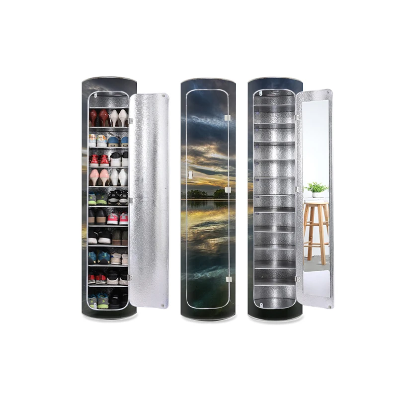 Customizable Cylindrical Storage Doorway Decoration Round Shoe Cabinet