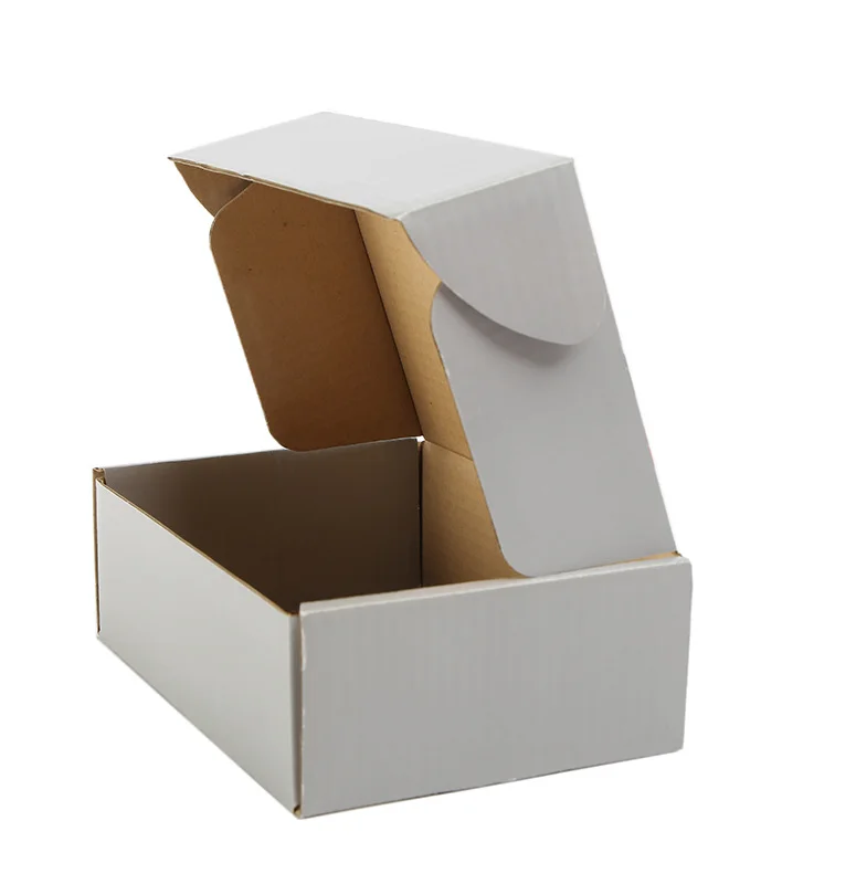 Factory Wholesale Custom Printed Blank Packaging Box Plain Flute Corrugated Cardboard With Pink Shipping Box White Paper Box