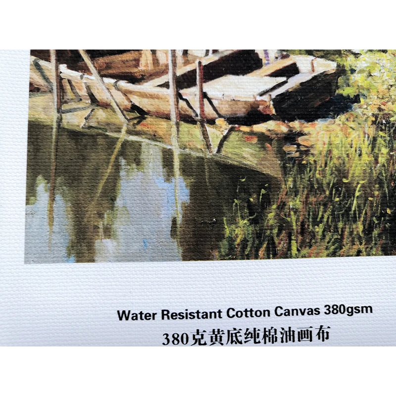 380g matt waterproof 100%cotton woven texture image print oil painting inkjet fine art canvas roll