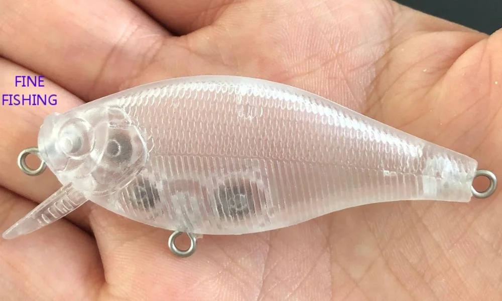 Best selling unpainted fishing  68mm 6.4g blank crankbait lure body 8047# Free Eye
