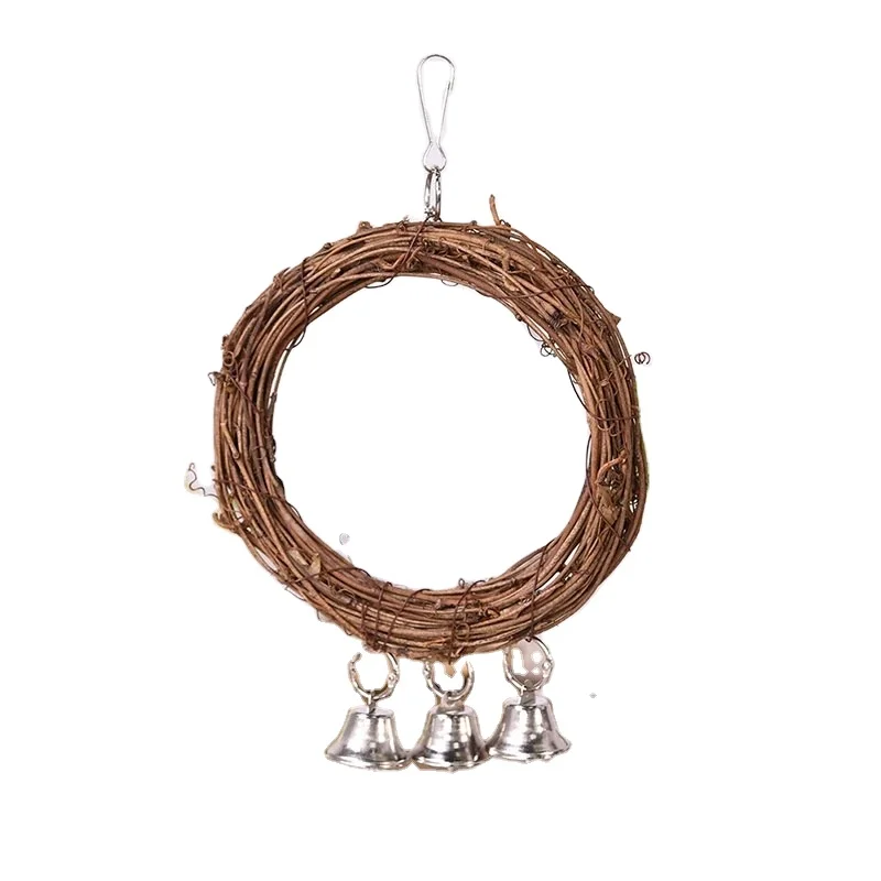 Распродажа, игрушка-качели для птиц, Жевательная подвеска с колокольчиком, поглощение попугая, подвесная веревка, игрушка для птиц, кольцо из ротанга, подвеска для птиц, игрушка для домашних животных