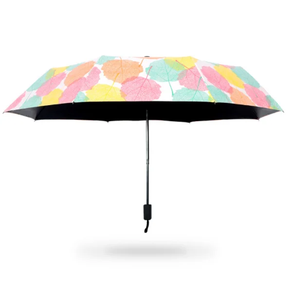 high quality all over print 3 fold small korean girls sun umbrella uv