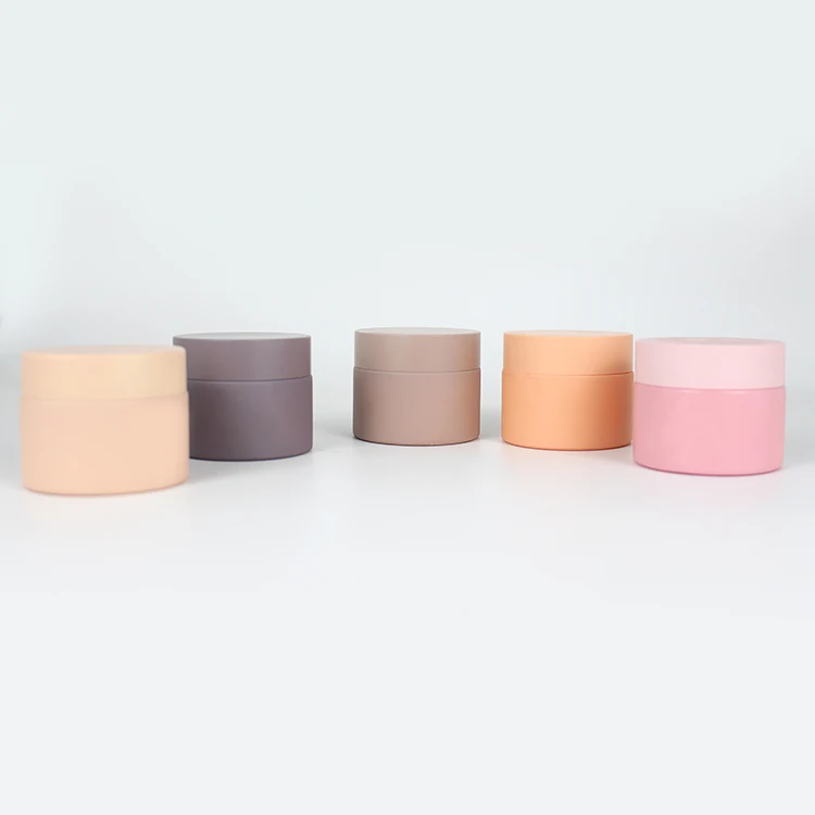 
Customized color 50ml empty frosted ceramic cosmetic cream jar 