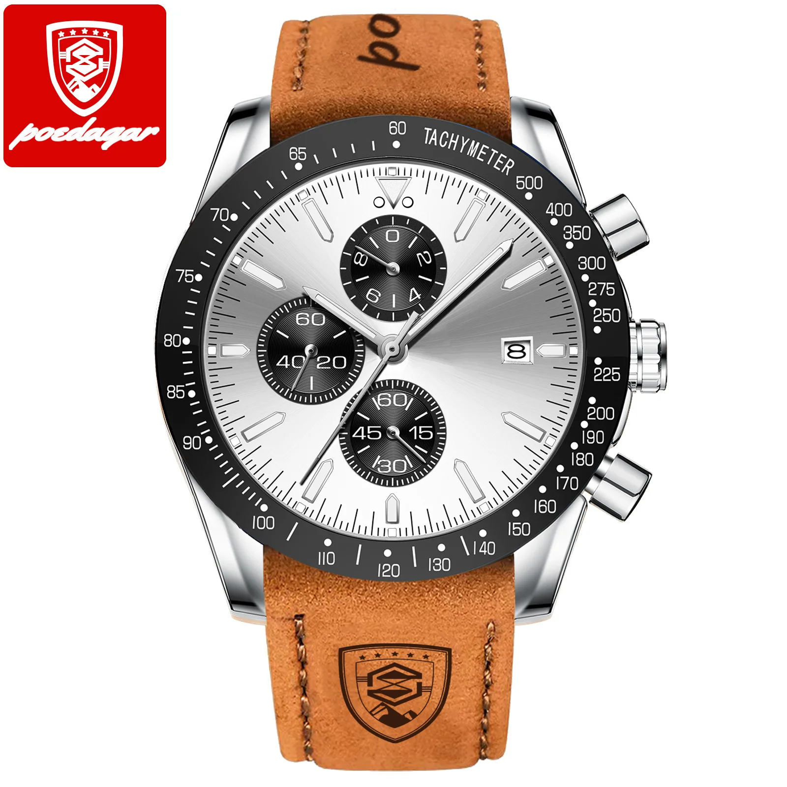 POEDAGAR 988 Factory Direct Sale Novelty Top Brand New Arrival Chronograph Low Price Men Quartz Watch with Stainless Steel Band